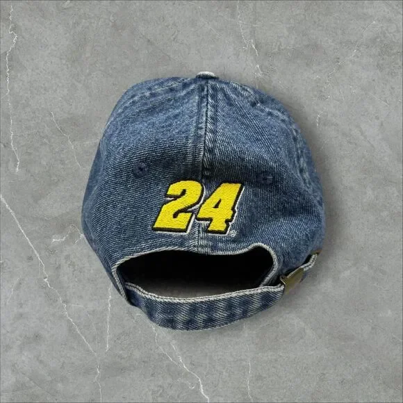Vintage Jeff Gordon Suede & Denim Adjustable Nascar Racing #24 Hat - Picture 4 of 8